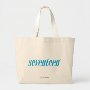 Seventeen Logo-Aqua Large Tote Bag