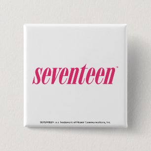 Seventeen Logo-Magenta 15 Cm Square Badge