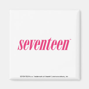 Seventeen Logo-Magenta Magnet
