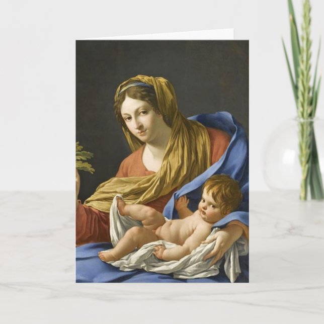 Seventeenth Century French Madonna and Child Holiday Card (Front)