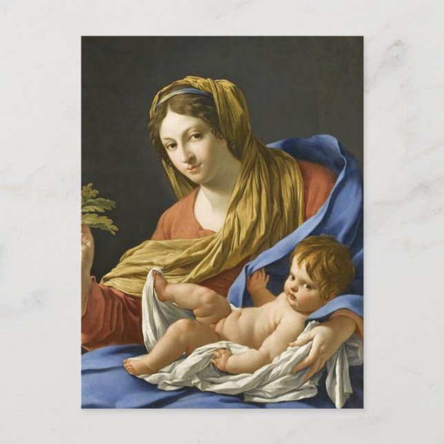 Seventeenth Century French Madonna and Child Postcard (Front)
