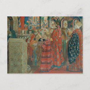 Seventeenth Century Russian Women at Church Postcard