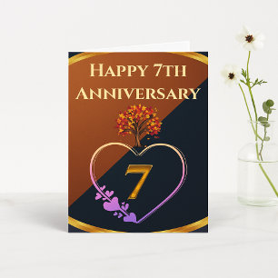 Seventh Anniversary Copper Love Keepsake Card