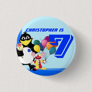 Seventh birthday 3 cm round badge