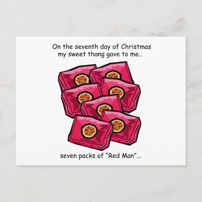 Seventh Day Redneck Christmas Holiday Postcard (Front)