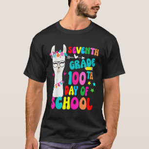 Seventh Grade 100 Days Smarter No Prob Llama Teach T-Shirt