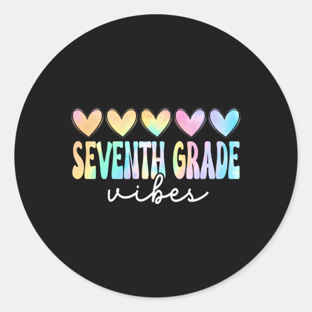 Seventh Grade S First Day Of School Back To School Classic Round Sticker (Front)