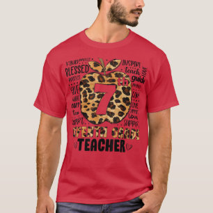 Seventh Grade Teacher Leopard Hello 7th Grade Back T-Shirt