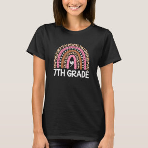 Seventh Grade Teacher Leopard Rainbow 7th Grade Te T-Shirt