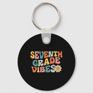 Seventh Grade Vibes - 7th Grade Team Retro 1st Day Key Ring