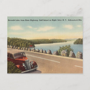 Seventh Lake, Golf Island, Inlet New York Postcard