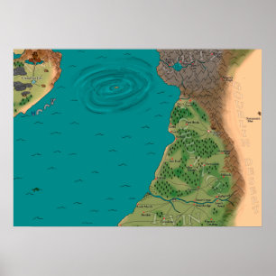 Seventh Night World Map Poster