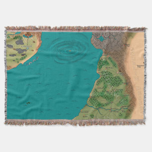 Seventh Night World Map Throw Blanket