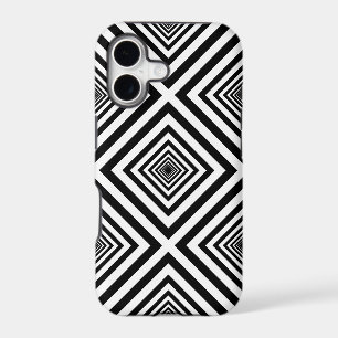 Seventies Black White Squares Mosaic Art Pattern