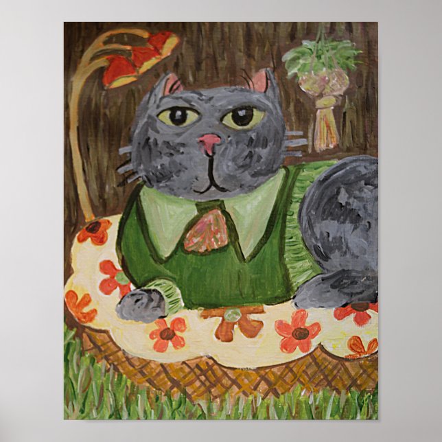 Seventies Cat Folk Art Poster (Front)
