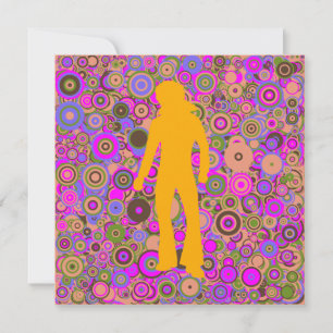 Seventies disco party multicolor customisable invitation