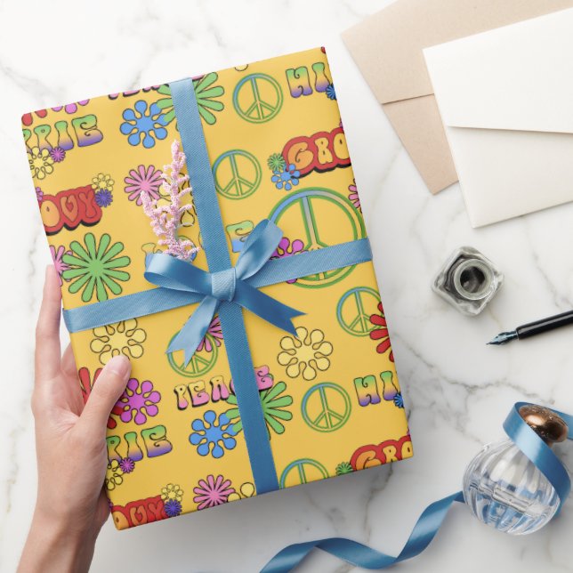 Seventies Hippie pattern wrapping paper (Gifting)