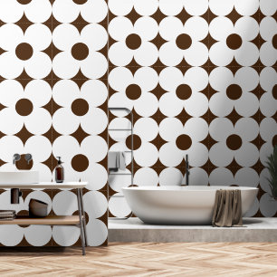 Seventies retro flower pattern wallpaper