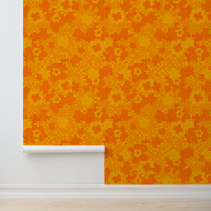 Seventies retro vintage flower wallpaper