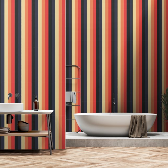 Seventies stripe pattern wallpaper (Bathroom)