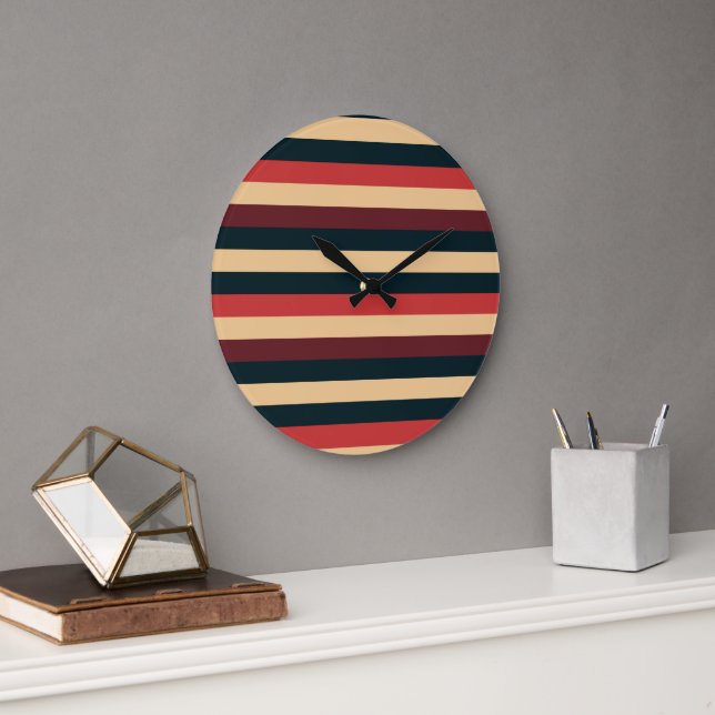 Seventies Stripes Large Clock (Office)
