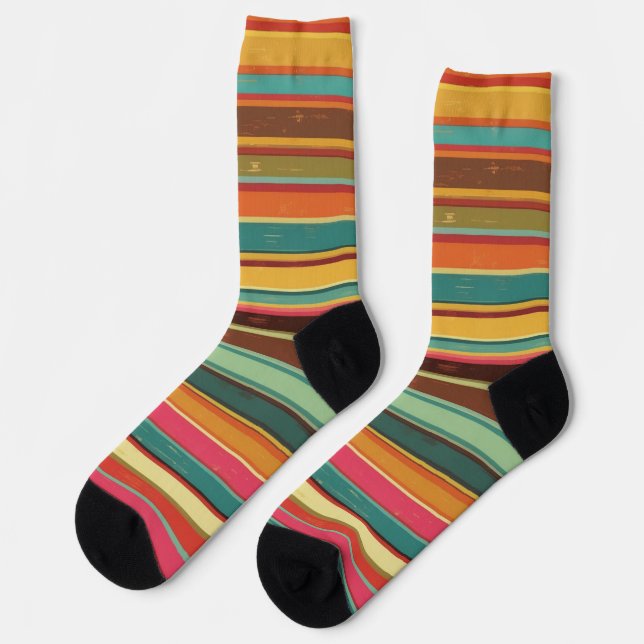 Seventies Stripes Retro Socks (Left)