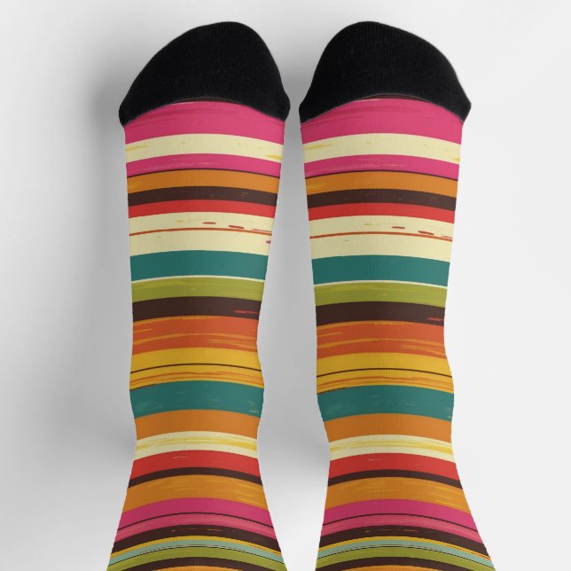 Seventies Stripes Retro Socks (Top)