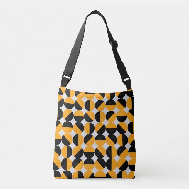 Seventies style, geometric half circles. crossbody bag (Front)
