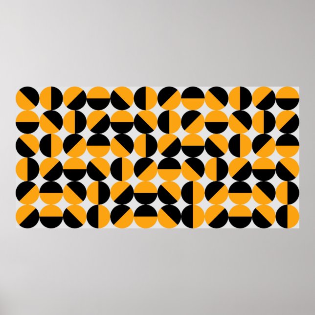 seventies style geometric pattern with half circle poster (Front)