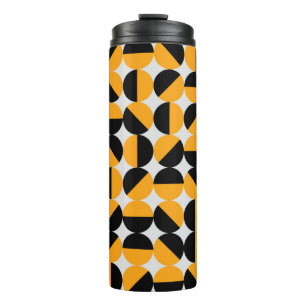 seventies style geometric pattern with half circle thermal tumbler