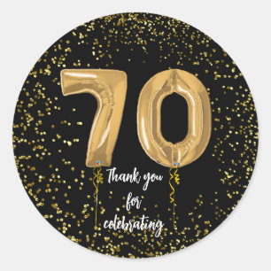 Seventieth Birthday Party Favour Stickers