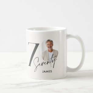 Seventy 70 Birthday Photo Personalized Milestone Coffee Mug