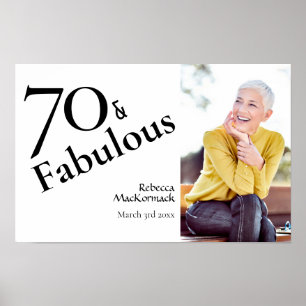 Seventy 70 & Fabulous Modern 70th Birthday Party Poster