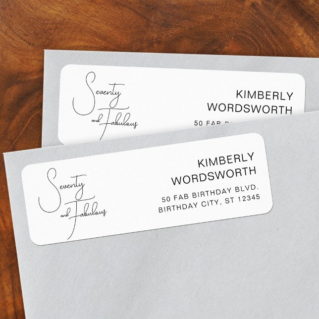 Seventy and Fabulous 70th Birthday Return Address (Creator Uploaded)