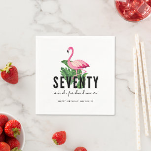 Seventy and Fabulous Flamingo 70th Birthday Party Napkin