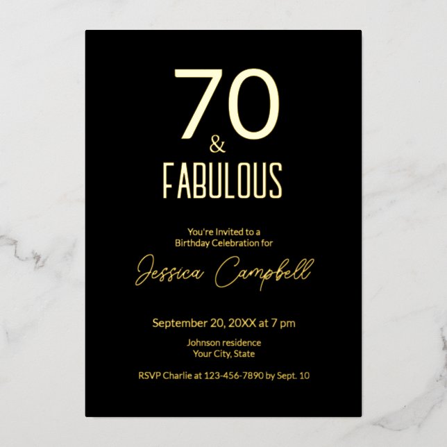 Seventy and Fabulous Minimal 70th Birthday (Front)