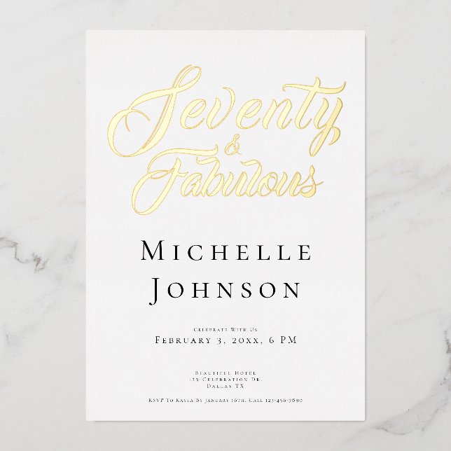 Seventy and Fabulous Minimal Pink 70th Birthday (Front)