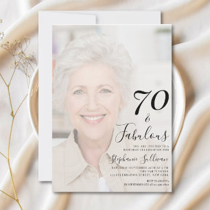 Seventy and Fabulous Photo 70th Birthday Party Invitation