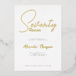 Seventy and Fabulous Script 70th Birthday Party
