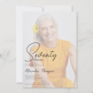 Seventy and Fabulous Script 70th Birthday Party Invitation
