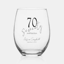 Seventy and Fabulous Script Black 70th Birthday