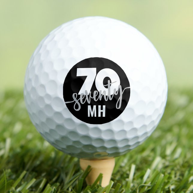 Seventy Black 70th Birthday Golf Balls (Seventy Black 70th Birthday Golf Balls)