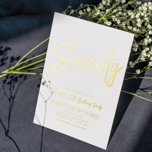 Seventy   Chic Foil Script 70th Birthday Party