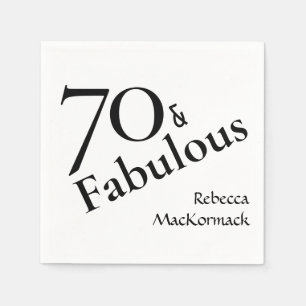 Seventy & Fabulous 70 Elegant 70th Birthday Party Napkin