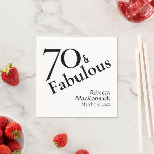 Seventy & Fabulous 70 Elegant 70th Birthday Party Napkin