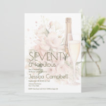 Seventy & Fabulous Champagne Flowers 70th Birthday