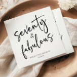 Seventy & Fabulous Minimal 70th Birthday Party Napkin<br><div class="desc">This is a Seventy & Fabulous Minimal Minimalist Black White 70th Birthday Party Paper Napkins!</div>