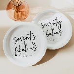Seventy & Fabulous Minimal 70th Birthday Party Paper Plate<br><div class="desc">This is a Seventy & Fabulous Minimal Minimalist Black White 70th Birthday Party Paper Plates!</div>