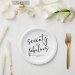 Seventy & Fabulous Minimal 70th Birthday Party Paper Plate<br><div class="desc">This is a Seventy & Fabulous Minimal Minimalist Black White 70th Birthday Party Paper Plates!</div>