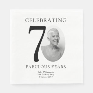 Seventy Fabulous Years 70th Birthday Napkin